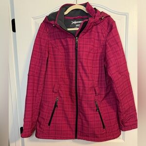 Xersion Fuchsia Plaid Waterproof Jacket